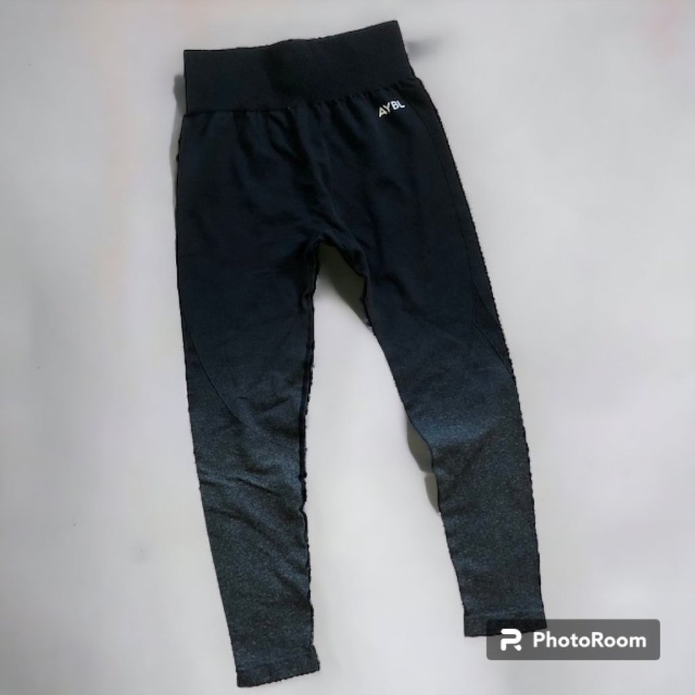 AYBL Pulse Ombrè Seamless Leggings - Black/Grey Size XS